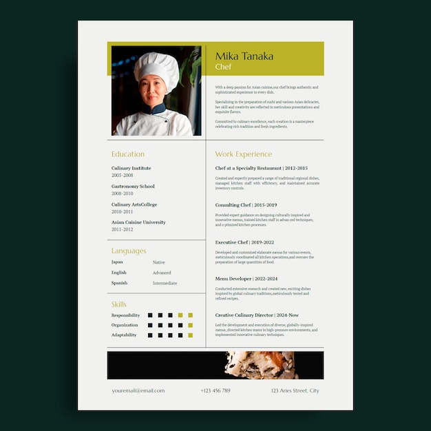 Chef  resume template design