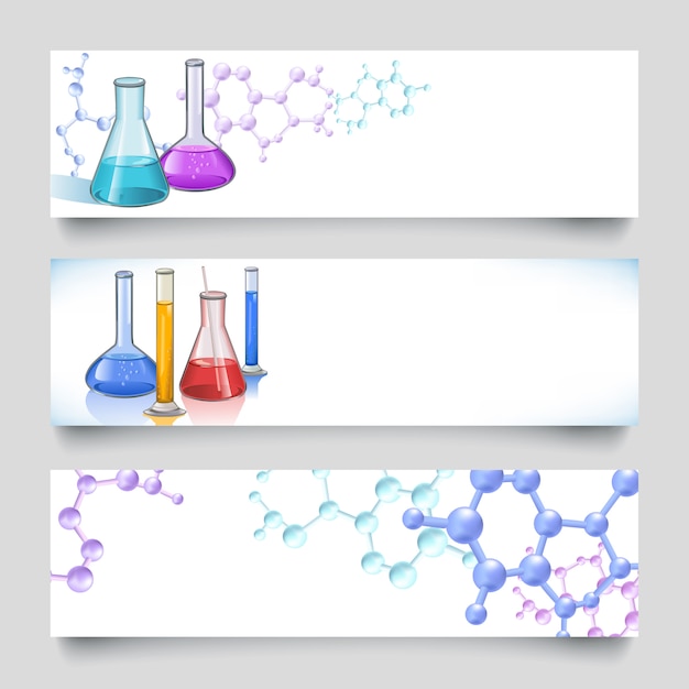 Chemical laboratory banners backgrounds