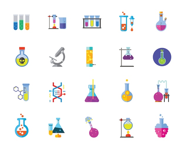 Free vector chemistry icon set