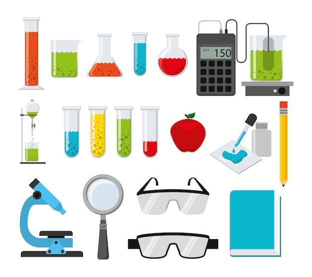 Free Vector chemistry icon set 