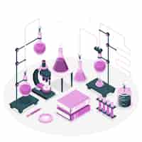 Free vector chemistry lab concept illustration