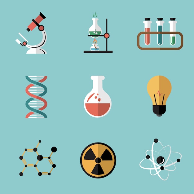 Chemistry Science Flat elements Set