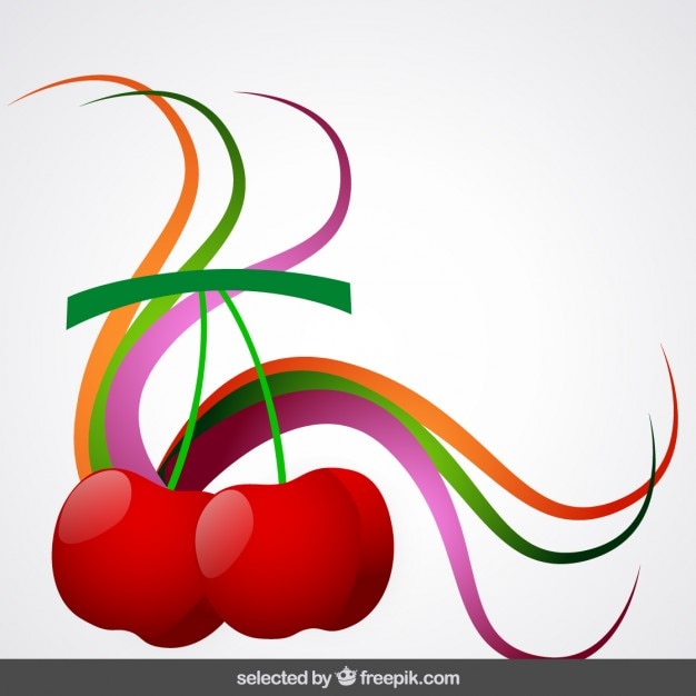 Cherries with colorful ornaments