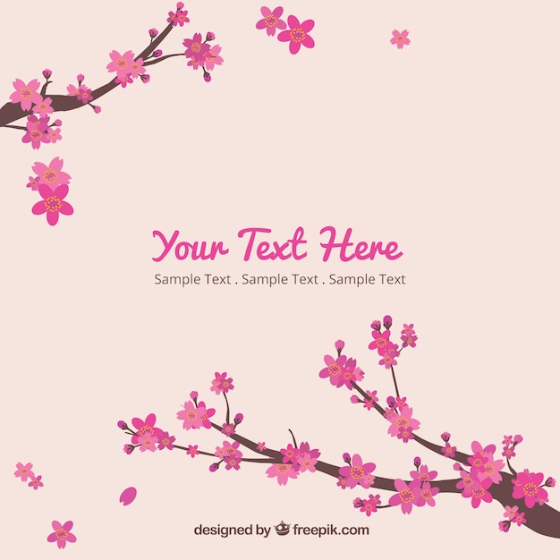 Cherry blossom background in flat style