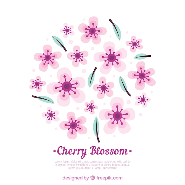 Free Vector cherry blossom background in flat style