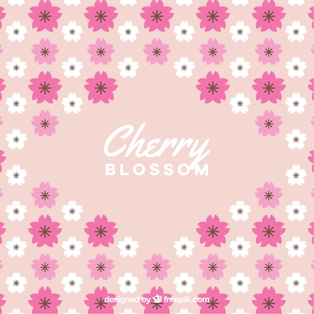 Cherry blossom background in flat style