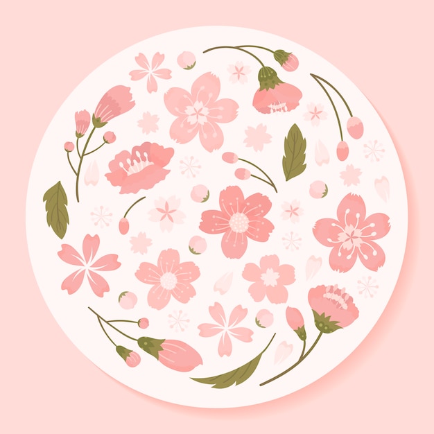 Free Vector cherry blossom background illustration