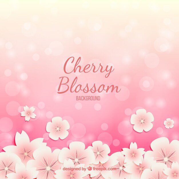 Cherry blossom background with bokeh effect