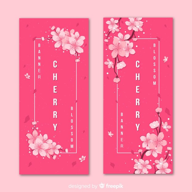 Cherry blossom banners