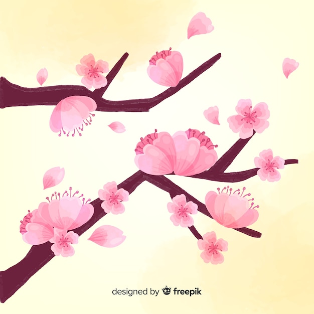 Free Vector cherry blossom branch background