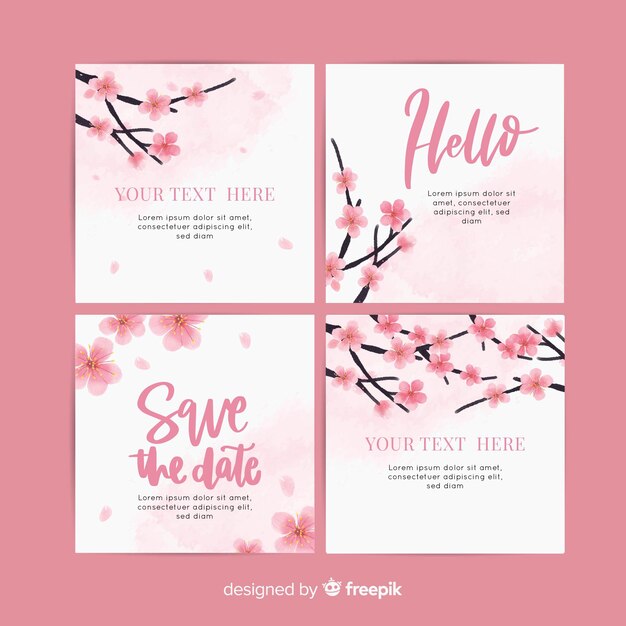 Cherry blossom card pack