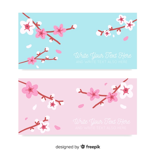 Free Vector cherry blossom card pack