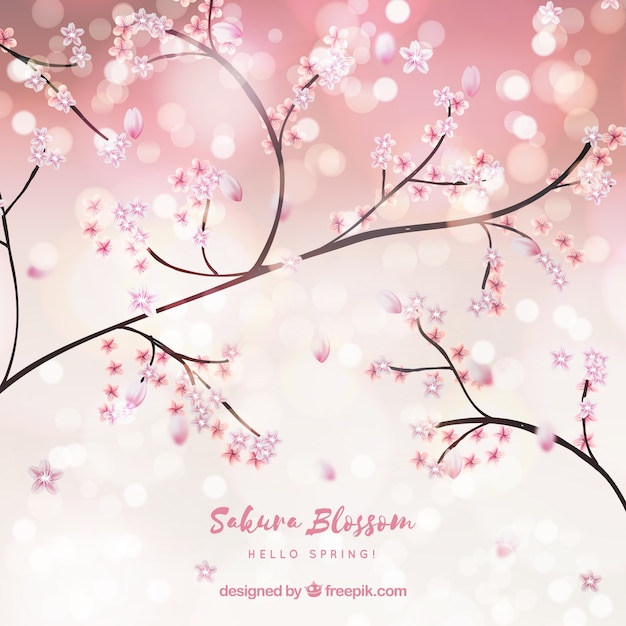 Free Vector cherry blossom card