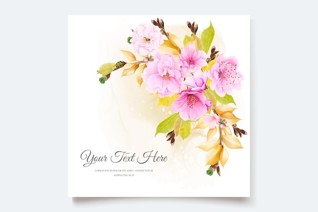 Free Vector cherry blossom invitation card design