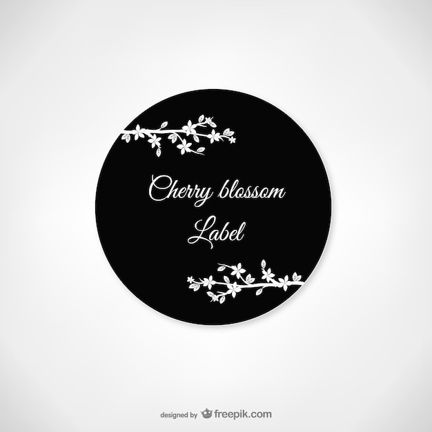 Cherry blossom label vector