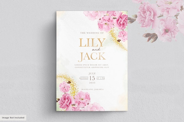 cherry blossom wedding invitation template