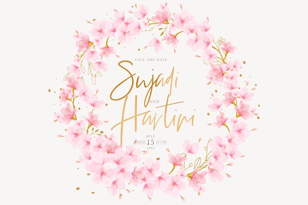 cherry blossom wreath card design