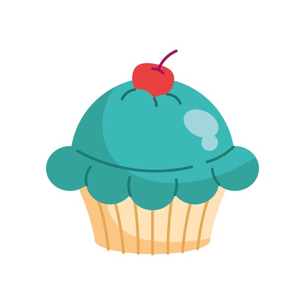 cherry cupcake illustration