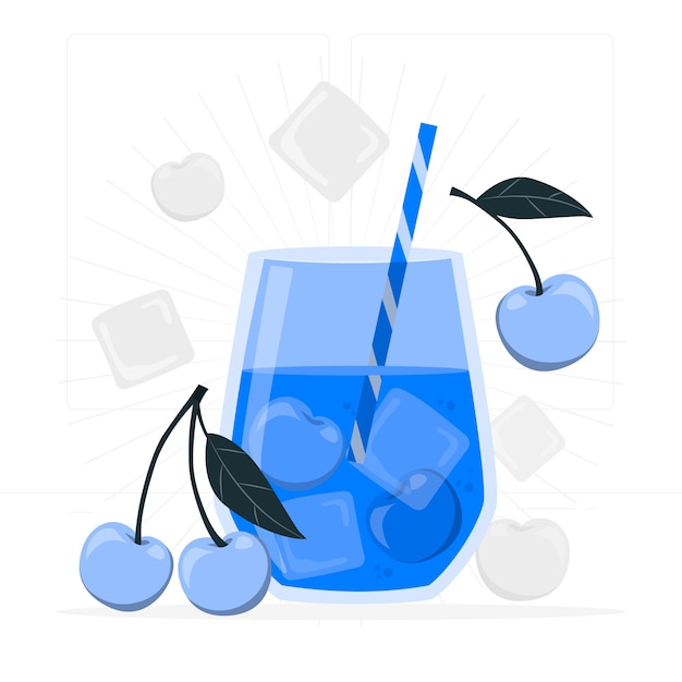 Free Vector cherry drink  concept illustration