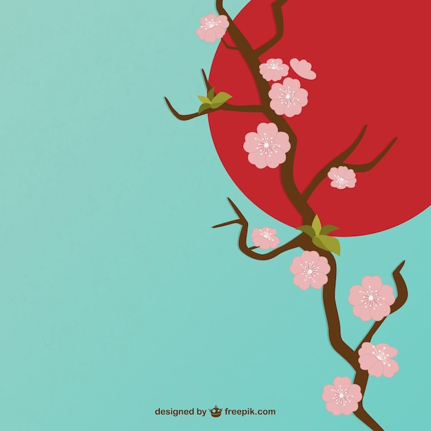 Free vector cherry flowers illustration