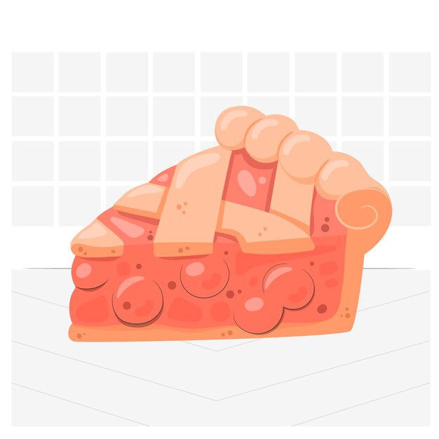 Cherry pie slice concept illustration