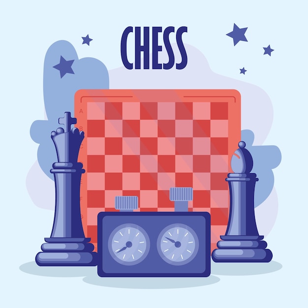 Free vector chess items card with star