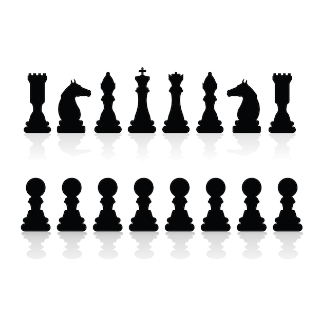 Chess pieces silhouettes