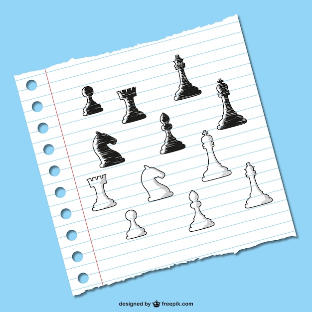 Free Vector chess pieces sketch