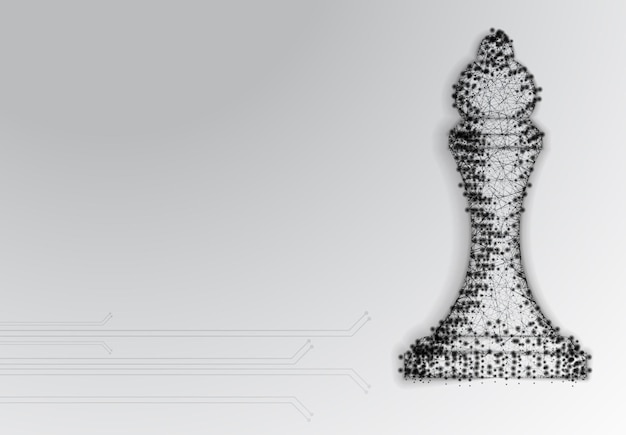 Chess Queen Abstract Low Poly Design Strategy Concept From Dot And Line Vector Illustration