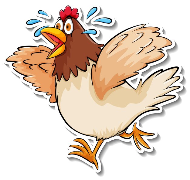 A chicken animal cartoon sticker