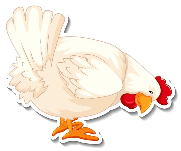 Chicken animal farm animal cartoon sticker