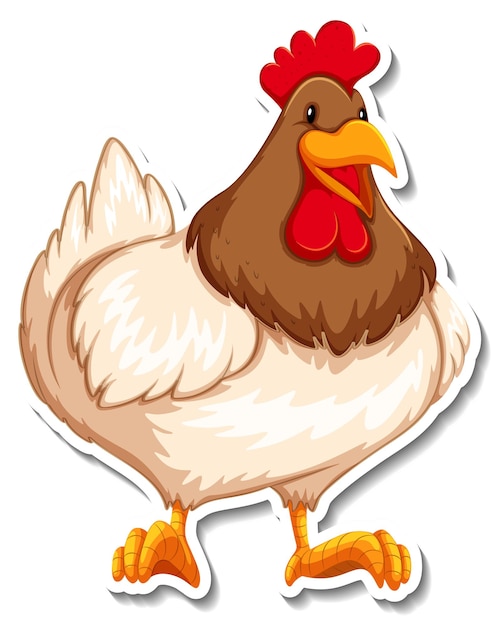 Free Vector chicken animal farm animal cartoon sticker