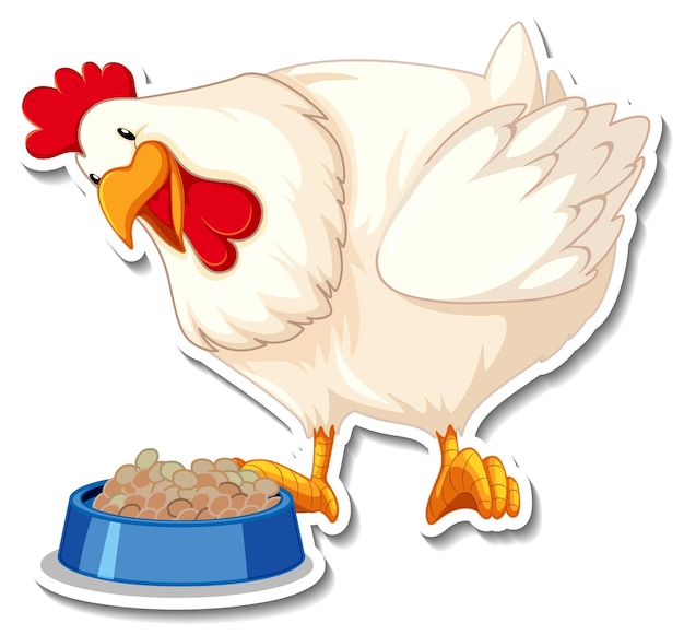 Free Vector chicken animal farm animal cartoon sticker