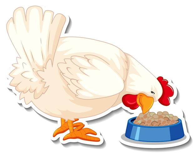 Free Vector chicken animal farm animal cartoon sticker