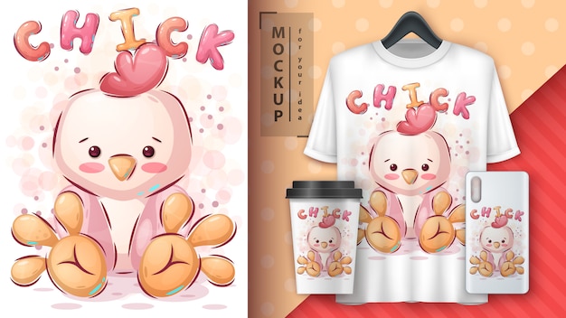 Chicken bird poster and merchandising