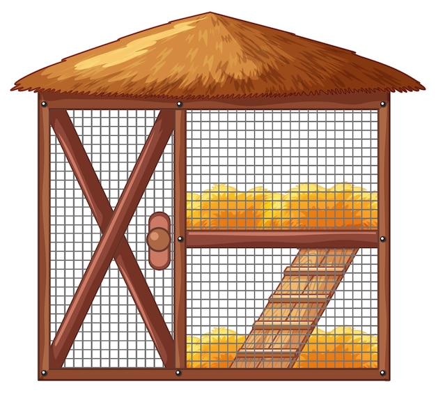 Free Vector chicken coop with no chicken