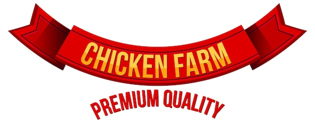 Free vector chicken farm premium quality word banner