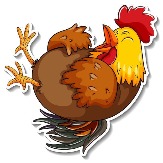 A chicken laughing animal cartoon sticker