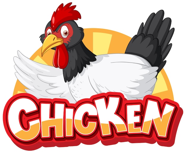 Free vector chicken rooster cartoon character logo