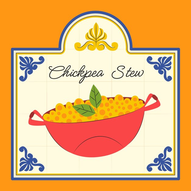 Free Vector chickpea stew illustration