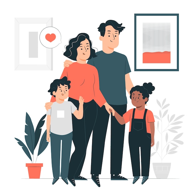 Child adoption concept illustration