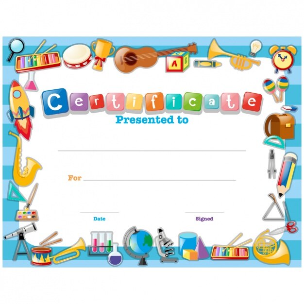 Childish certificate design