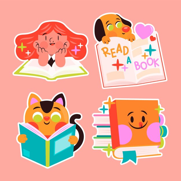 Childlike reading stickers collection