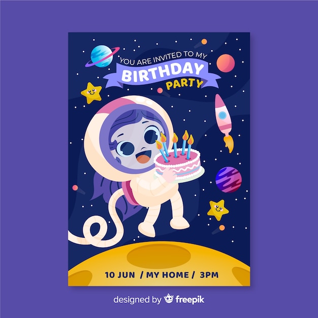 Children birthday invitation template