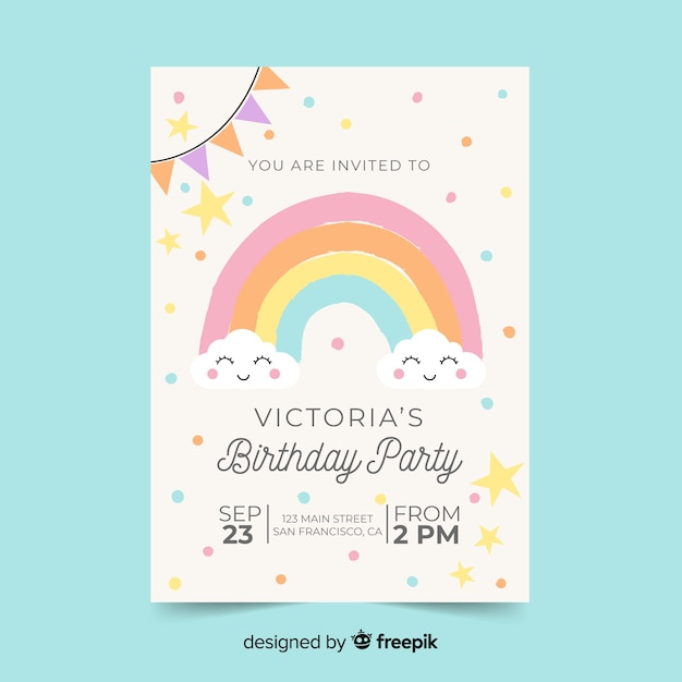 Children birthday invitation template