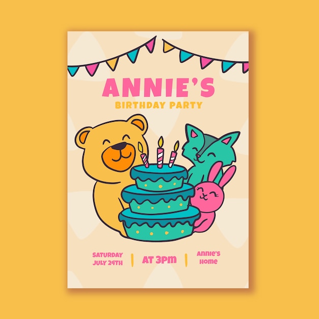 Children birthday invitation template