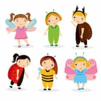 Free vector children in costume