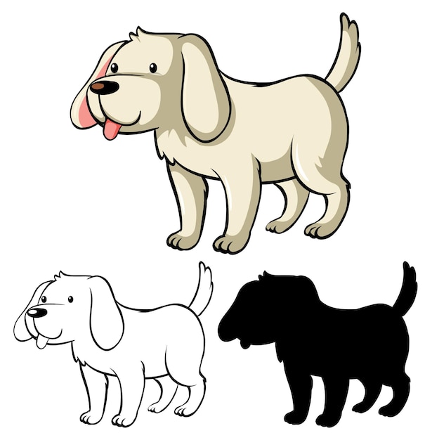 Free Vector children dog coloring worksheet