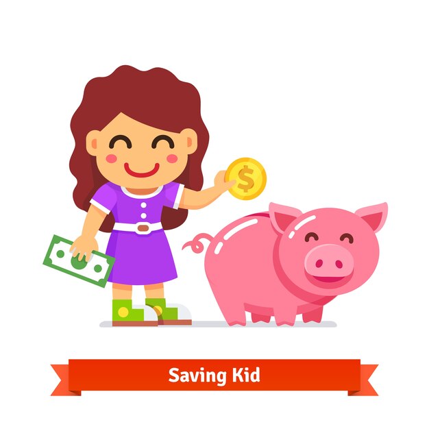 Children finances and savings concept