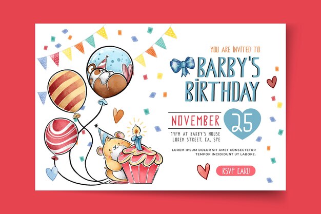 Children's birthday banner template